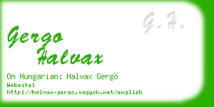 gergo halvax business card